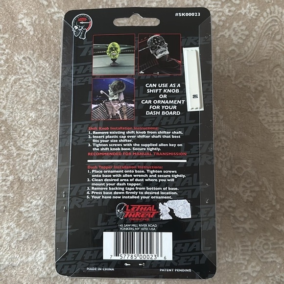 Brand New Silver Skull Skeleton Novelty Shift Knob or Dash Topper Hand-Painted - Picture 5 of 13